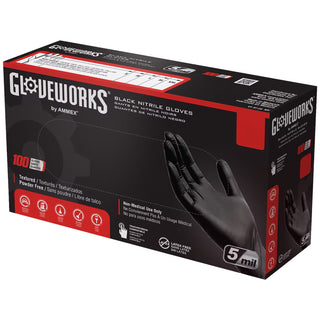 GLOVEWORKS | 5mm Black Nitrile Gloves