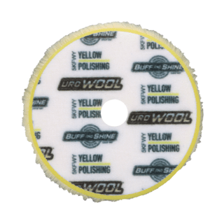 BUFF AND SHINE | Yellow Knitted Wool Dark Yellow Foam Interface (Edge Bevel) •Polishing Car Supplies Warehouse