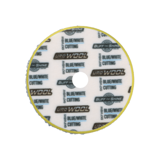 BUFF AND SHINE | Blue/White 100% Knitted Wool Blue Foam Interface (Edge Bevel) • Cutting Car Supplies Warehouse
