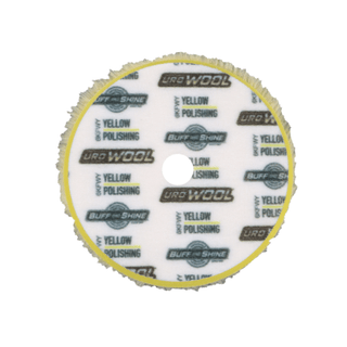 BUFF AND SHINE | Yellow Knitted Wool Dark Yellow Foam Interface (Edge Bevel) •Polishing Car Supplies Warehouse