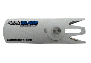 Metallic cutting knife with Aeroblade branding on a white background