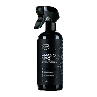 Black spray bottle labeled 'Nasol Magic APC' on a white background