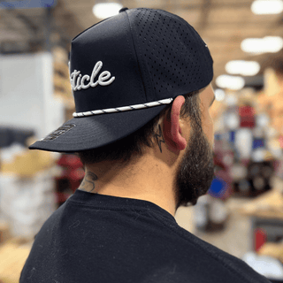 Opticle Black and White Snapback Hat Backwards