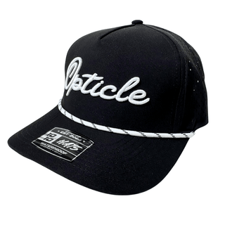 Opticle Branded Hat Cursive Logo with White & Black Rope