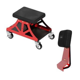 Red and Black Vyper Stool with Back Rest