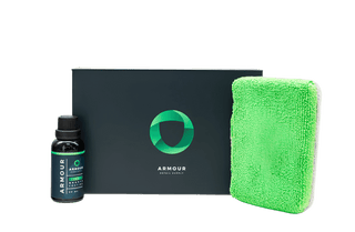 ARMOUR DETAIL | Armour Quartz Ceramic Coating (30ml) Kit in front of box Car Supplies Warehouse