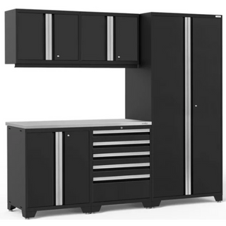 NEWAGE Pro Series 6 Piece Cabinet Set with Tool Drawer, Base, Wall Cabinet and Locker