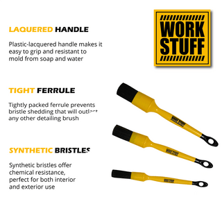 WORK STUFF | Detailing Brush Black 3 pack - Car Supplies WarehouseWork Stuffbrushbrushessoft brush