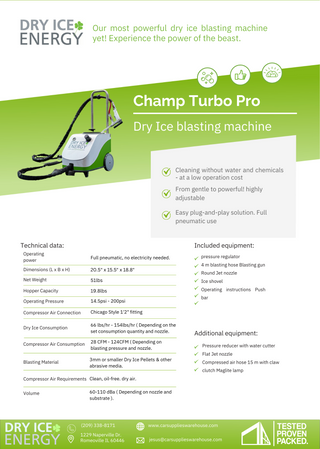 DRY ICE ENERGY | Champ Turbo Pro (THE BEAST) - Dry Ice Blasting Machine