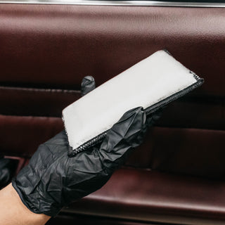 OPTICLE | Dual Scrub Pad: Leather, Vinyl, Plastic & Upholstery (blue or gray)