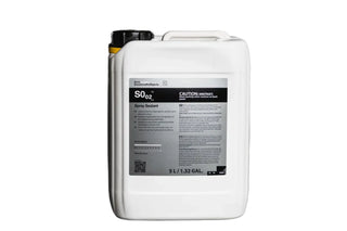 White container with a label on a black background