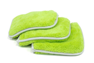 AUTOFIBER | Double Flip Rinseless Car Wash Microfiber Towel 3 Pack (8" x 8") Green Car Supplies Warehouse
