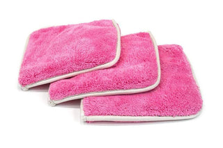 AUTOFIBER | Double Flip Rinseless Car Wash Microfiber Towel 3 Pack (8" x 8") Pink Car Supplies Warehouse