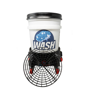 White Car Wash Bucket with Wash Sticker