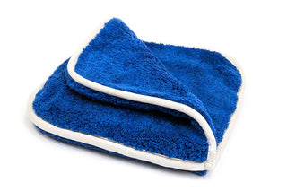 AUTOFIBER | Double Flip Rinseless Car Wash Microfiber Towel 3 Pack (8" x 8") Blue Close Up Car Supplies Warehouse
