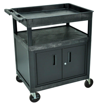 Luxor TC122C-B Three Shelf Large Tub with Cabinet - Car Supplies WarehouseLuxoraccessoriescartcarts