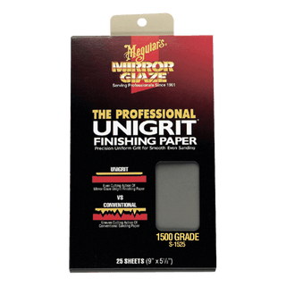 Meguiar's Mirror Glaze Unigrit Finishing Paper - Pack of 25 Sheets - Car Supplies WarehouseMeguiars1000 grit1500 grit2500 grit