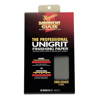 Meguiar's Mirror Glaze Unigrit Finishing Paper - Pack of 25 Sheets - Car Supplies WarehouseMeguiars1000 grit1500 grit2500 grit