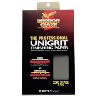 Meguiar's Mirror Glaze Unigrit Finishing Paper - Pack of 25 Sheets - Car Supplies WarehouseMeguiars1000 grit1500 grit2500 grit