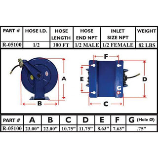 RapidAir - 1/2" Hose Reel (Dual Arm) - Car Supplies WarehouseRapidAirairair compressorair hose